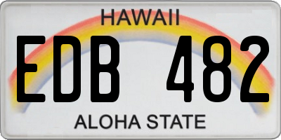 HI license plate EDB482