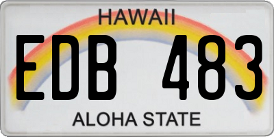 HI license plate EDB483