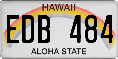 HI license plate EDB484