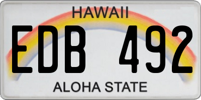 HI license plate EDB492