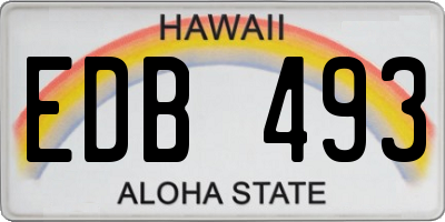 HI license plate EDB493