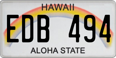 HI license plate EDB494