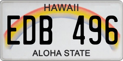 HI license plate EDB496