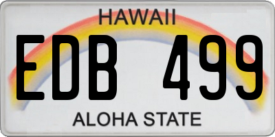 HI license plate EDB499