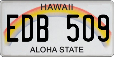 HI license plate EDB509