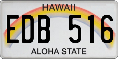 HI license plate EDB516