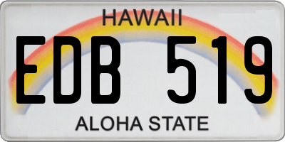 HI license plate EDB519