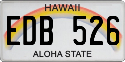 HI license plate EDB526