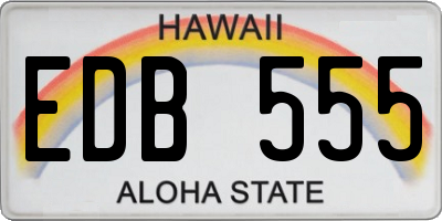 HI license plate EDB555