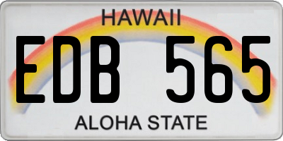 HI license plate EDB565