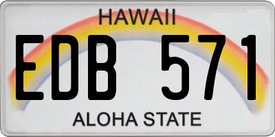 HI license plate EDB571