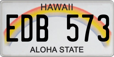 HI license plate EDB573