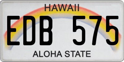 HI license plate EDB575