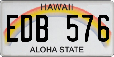 HI license plate EDB576