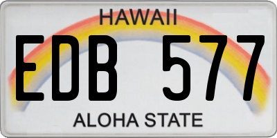 HI license plate EDB577