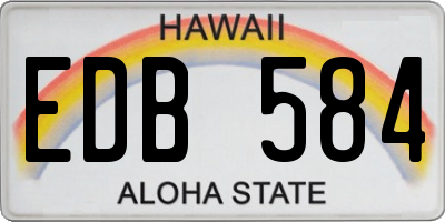HI license plate EDB584
