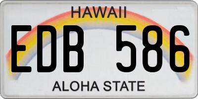HI license plate EDB586