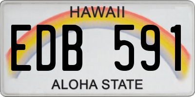 HI license plate EDB591