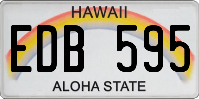 HI license plate EDB595