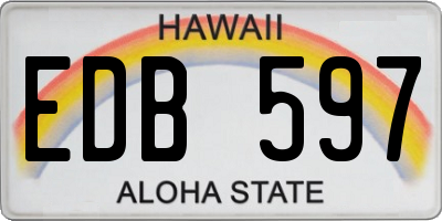 HI license plate EDB597