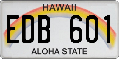 HI license plate EDB601