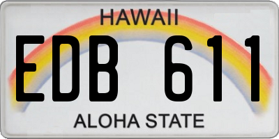 HI license plate EDB611