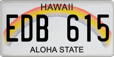 HI license plate EDB615