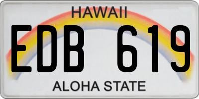 HI license plate EDB619