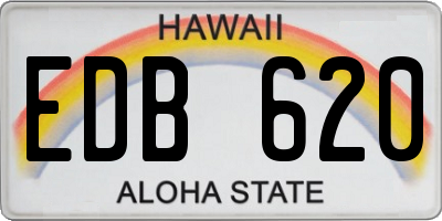 HI license plate EDB620