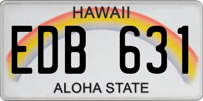 HI license plate EDB631