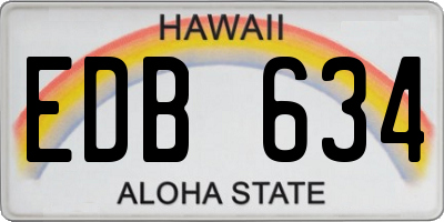 HI license plate EDB634