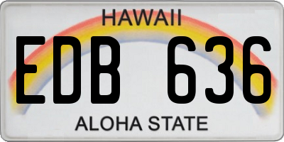 HI license plate EDB636