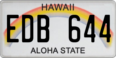 HI license plate EDB644