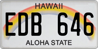 HI license plate EDB646