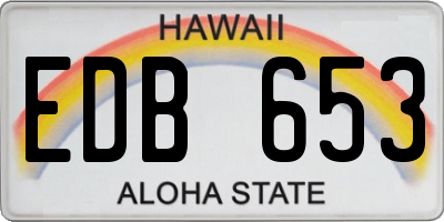 HI license plate EDB653