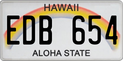 HI license plate EDB654
