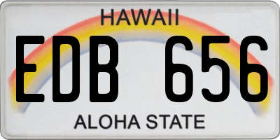 HI license plate EDB656