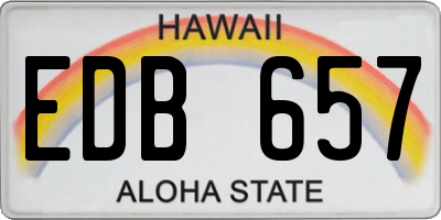 HI license plate EDB657