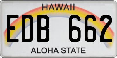 HI license plate EDB662