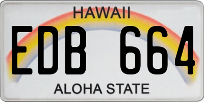 HI license plate EDB664