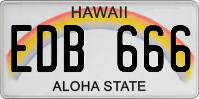 HI license plate EDB666