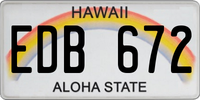 HI license plate EDB672
