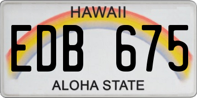 HI license plate EDB675