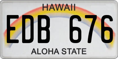HI license plate EDB676