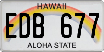 HI license plate EDB677