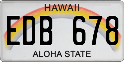 HI license plate EDB678