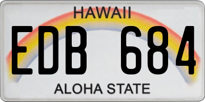 HI license plate EDB684