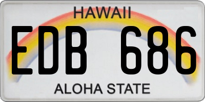 HI license plate EDB686
