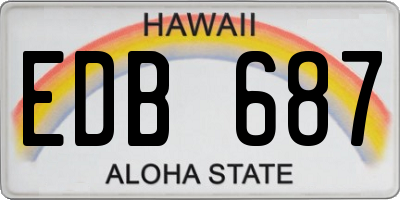 HI license plate EDB687