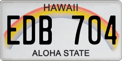 HI license plate EDB704